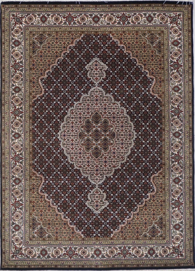 India Tabriz Mahi Hand Knotted Wool & Silk 5x7