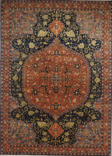 India Tabriz Hand Knotted Wool 9x12