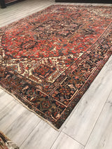 Persian Old Heriz Hand Knotted Wool 9x12