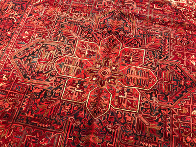 Persian Antique Heriz Hand Knotted Wool 8x11