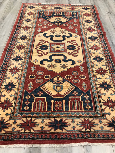 Pakistan Kazak Hand Knotted Wool 4x6