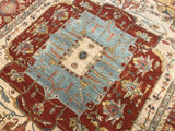 India Fine Heriz Hand Knotted Wool 9x12