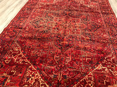 Persian Antique Heriz Hand Knotted Wool 8x11