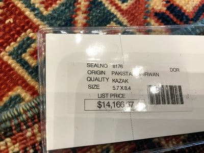 Pakistan Shirwan kazak Hand Knotted Wool 6x8