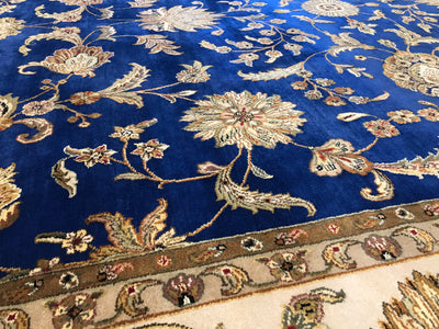 India Jaipur Hand Knotted Wool & Silk 10x14