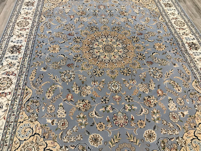 India Nain Hand Knotted Wool & Silk 8x10