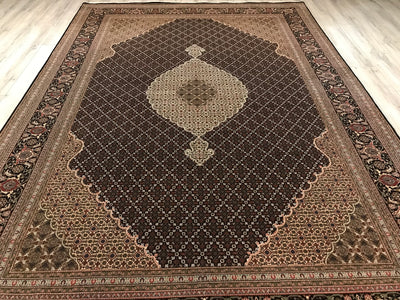 India Tabriz Mahi Hand Knotted Wool & Silk 8x12