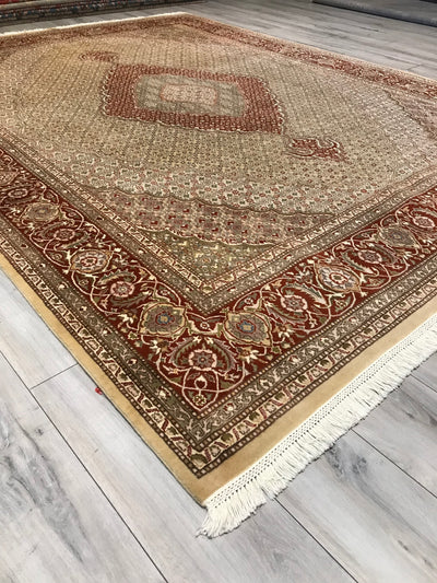 India Tabriz Mahi Hand Knotted Wool & Silk 8x11