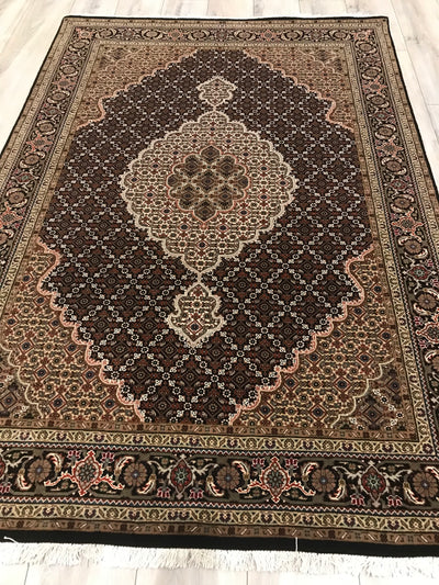 India Tabriz Mahi Hand Knotted Wool & Silk 5x7