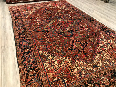 Persian Antique Heriz Hand Knotted Wool 8x12