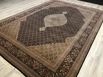 India Tabriz Mahi Hand Knotted Wool & Silk 8x12