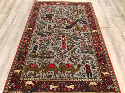 Persian Qum Hand Knotted Wool 5x8