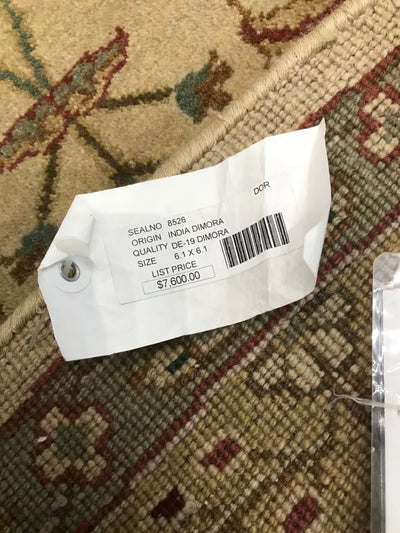 India Dimora Hand Knotted Wool 6x6