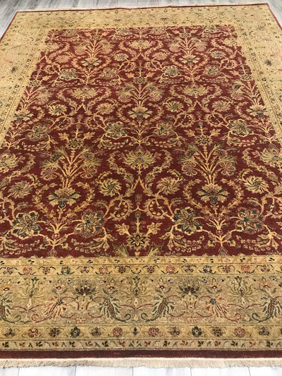 India Agra Hand Knotted Wool 8x10