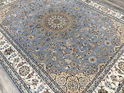 India Nain Hand Knotted Wool & Silk 8x10