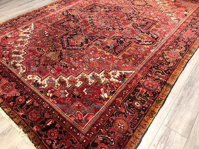 Persia old Heriz Hand Knotted Wool 10x13