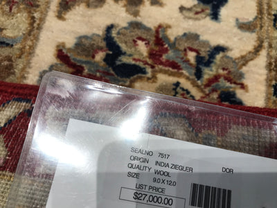 India Ziegler Hand Knotted Wool 9x12