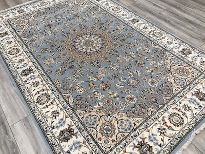 India Nain Hand Knotted Wool & Silk 6x 9