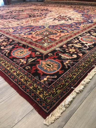 Persian Old Heriz Hand Knotted Wool 13x19