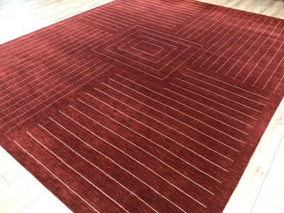 India Modern Hand Loom Wool 9x12