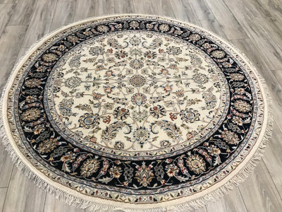 India Nain hand Knotted Wool & Silk 6x6