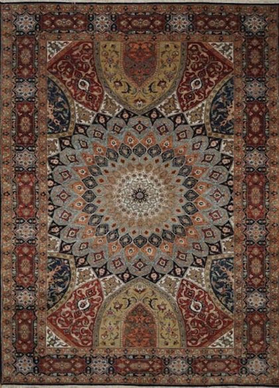 Indian Tabriz Dome Hand Knotted Wool 5x8