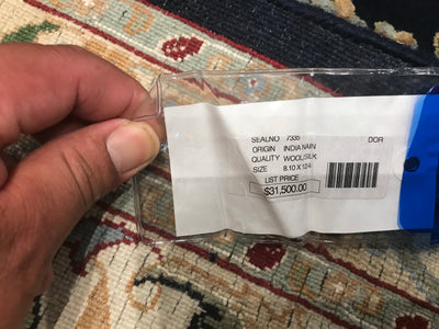 India Nain Hand Knotted Wool & Silk 9x12