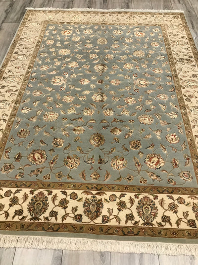 India Walton Hand Knotted Wool & Silk 5x7