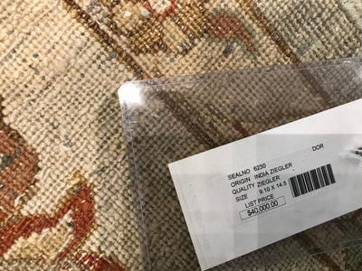 India Ziegler Hand Knotted Wool 10x14