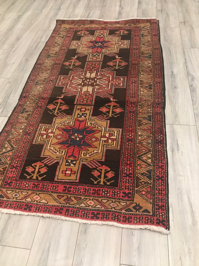 Persian old Hamadan Hand Knotted Wool 4x6
