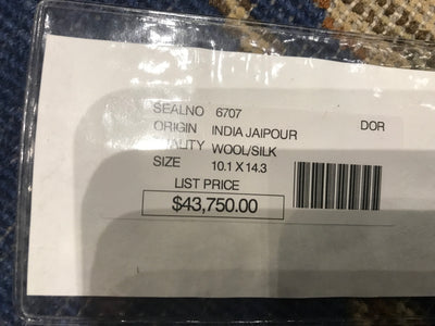 India Transitional Hand Knotted Wool and Silk 10x14