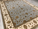 India jaipur hand Knotted wool & silk 9x12
