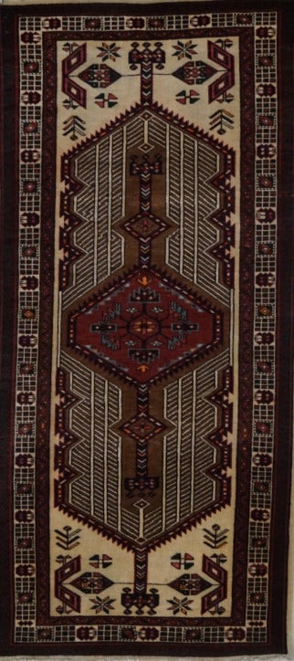 Persian Old Sarab Hand Knotted Wool 3x8