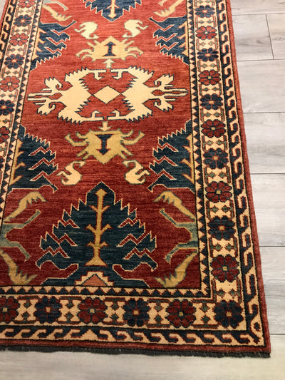 Pakistan Kazak Hand Knotted Wool 3x13