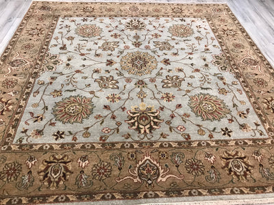 India Jaipur Oasis Hand Knotted Wool 8x8