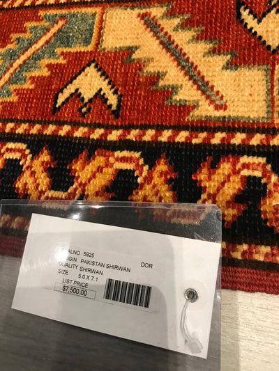 Pakistan Shirwan Kazak Hand Knotted Wool 5x7