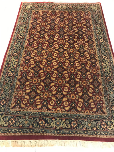 India Mahi Herati Hand Knotted Wool 4x6