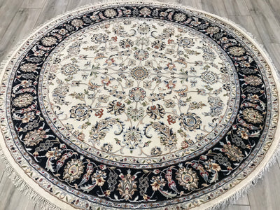 India Nain hand Knotted Wool & Silk 6x6