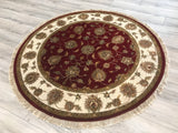 India Jaipur Hand knotted wool & silk 5x5