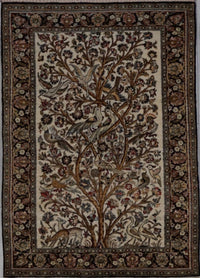 Persian Antique Qum Hand Knotted Silk 3x5