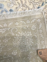 India Agra Hand Knotted Wool & silk 6x8