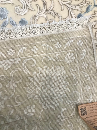 India Agra Hand Knotted Wool & Silk 6x8