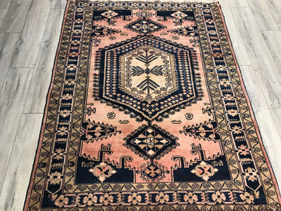 Old Persian Hamadan Hand Knotted Wool  5.2 x 6.7