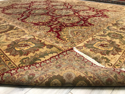 India Jaipur Hand Knotted Wool 12x15