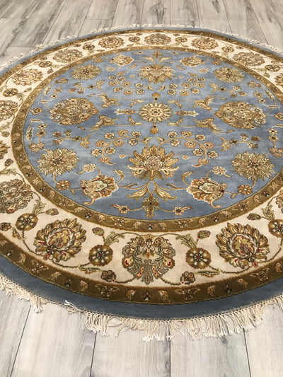 India Jaipur Hand Knotted Wool & Silk 6x6