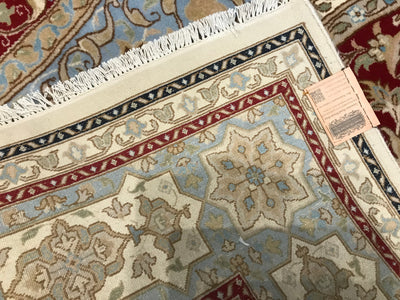 India Tabriz Gombad Hand Knotted Wool & Silk 9x12