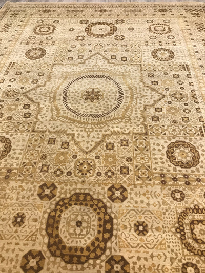 India Tabriz Mamluk Hand Knotted Wool 9x12