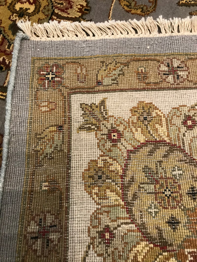 India Jaipur Hand Knotted Wool & Silk 8x10