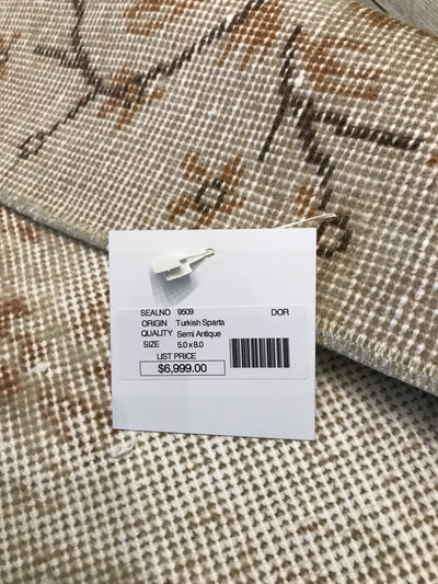 Turkish Sparta Semi Antique Hand Knotted Wool 5x8