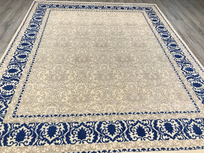 India Transitional Hand Knotted Wool & Silk 8 x 10